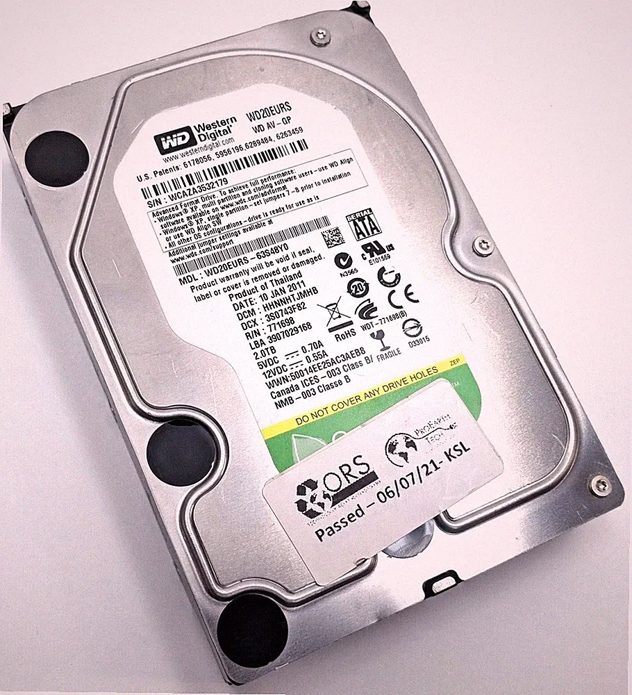 Western Digital GreenPower WD AV-GP 2TB 7200 RPM 3.5" Hard Drive HDD WD20EURS