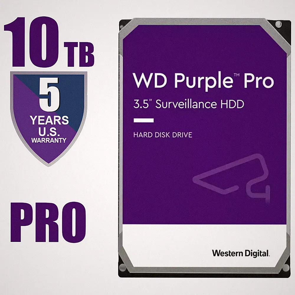 Western Digital Purple Pro 10TB Surveillance Hard Drive 3.5" WD102PURP