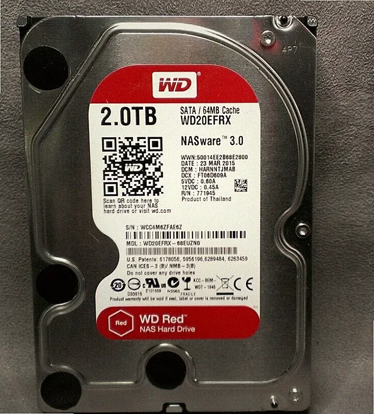 Western Digital WD Red 2TB SATA NASware 3.5" HDD WD20EFRX HDD Hard drive HDD